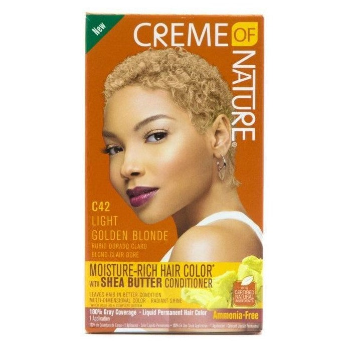 Creme der Natur Feuchtigkeit reichhaltiges Haarfarbe Kit C42 Leichte goldene Blondine