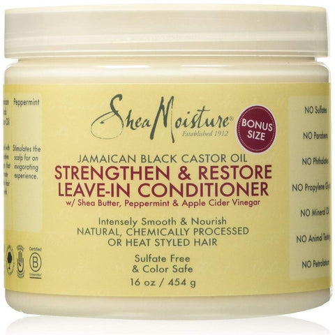 Shea Moisture Jamaican Black Castor Oil Stringsthen & Restore Leave-In-Conditioner 16oz/431 gr