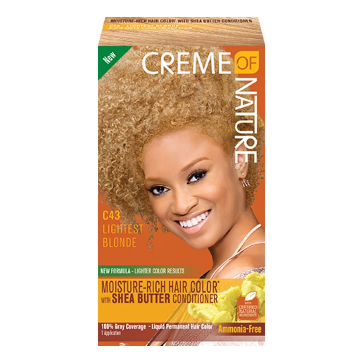 Creme der Natur Feuchtigkeit reichhaltiges Haarfarbe Kit C43 Leicht Blondine