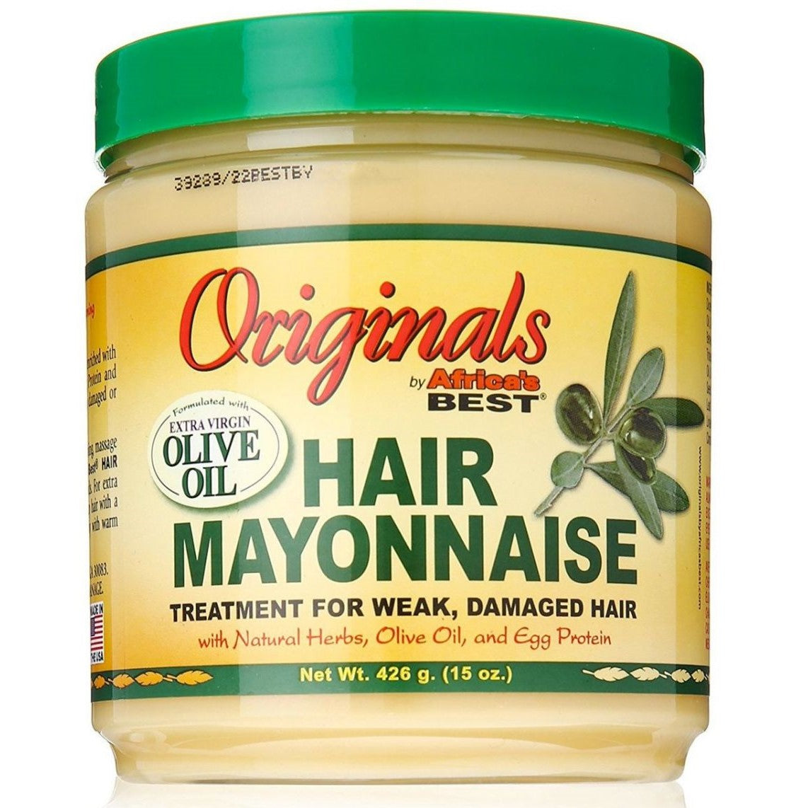Afras Best Organics Olivenöl Haare Mayonnaise Schwache Haarbehandlung 425 Gr