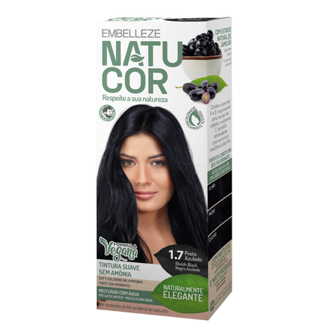 Natucor Vegan Haarfarbe bläulich schwarz 1.7